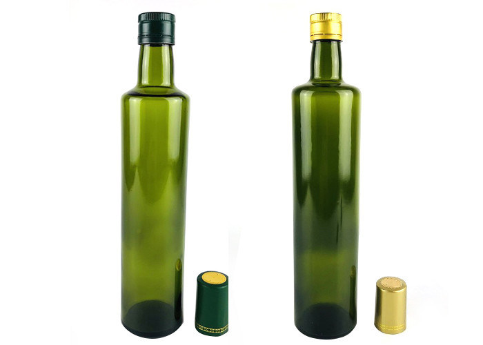 Casquillo de cristal verde oscuro claro del dropper de Olive Oil Bottle