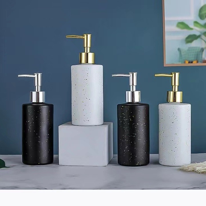 350ml Elegant Glass Soap Dispenser Transparent Reusable Bathroom Accessory
